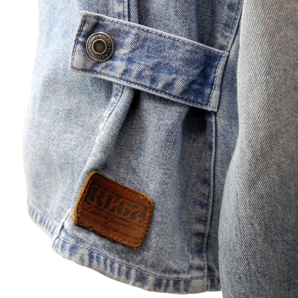 Ralph Lauren Jean Jacket Women's Large Blue Denim Tan Corduroy Collar/Cuffs - Picture 5 of 10